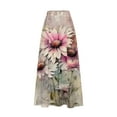 thumbnail image 5 of Cavosen Womens Skirts Midi Length Flowy Elastic Waist Floral Print Casual Skirts Elegant Lightweight Fashion Calf Length Skirts with Pocket Work Loose Fall Winter Clothes Pink, 5 of 5