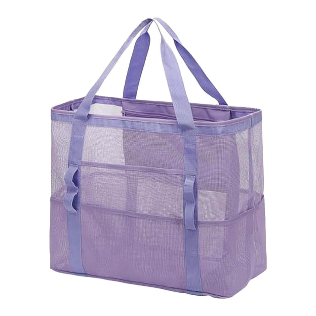 Mesh Beach Bag,Large Capacity Storage Bag Transparent Mesh for Toy Swimsuit Beach Crossbody
