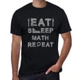 thumbnail image 1 of T-Shirt Graphique pour Homme Manger Dormir Maths Répéter Écoresponsable Édition Limitée T-Shirt à Manches Courtes Vintage Cadeau d'Anniversaire Nouveauté, 1 of 7