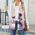 thumbnail image 2 of Wutalume Women's Christmas Printed Fashionable And Warm Fleece Cardigan Vest, Cozy and Festive Layering Piece for Holiday Outfits and Cold Days,Dark Purple XL, 2 of 6