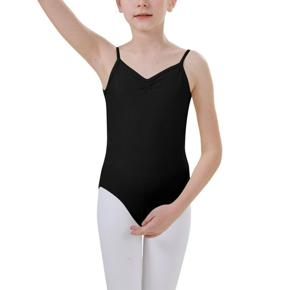OGLCCG Girls Camisole Ballet Leotards with Adjustable Straps Kids Dance Bodysuit for Gymnastics Nude Leotard Seamless Undergarment 3-15 Years
