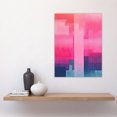 thumbnail image 4 of Abstract Geometric Cityscape Acrylic Painting Pink Blue Purple Artwork Large Wall Art Poster Print Thick Paper 18X24 Inch, 4 of 5