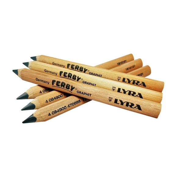 Lyra Ferby Short Tri Grip Lápices triangulares para niños de jardín de infantes Útiles escolares Lápiz de escritura con agarre para principiantes para niños Lápices triangulares 6 lápices