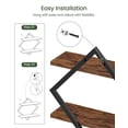 thumbnail image 4 of Estantería flotante CHOEZON de 2 niveles para montar en la pared, rústica, marrón, 4 of 9