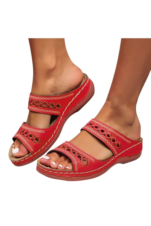 Women's Orthopedic Slide Sandals Open Toe Comfort Walking Sandals Arch Support Casual Summer Slip On Shoes