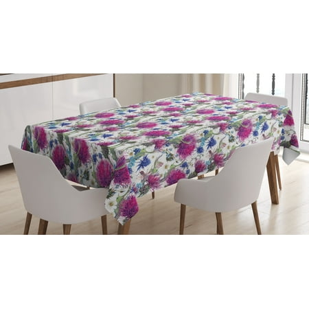 

Ambesonne Thistle Tablecloth Rectangular Table Cover Colorful Summer Nature 60 x90 Multicolor