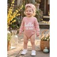 thumbnail image 3 of Cjfdfy Newborn Baby Girl Fall Outfit Hello Sis Embroidered Long Sleeve Waffle Knit Romper With Hairband Cute Baby Coming Home Fall Winter Clothes 0-18 Months, 3 of 9