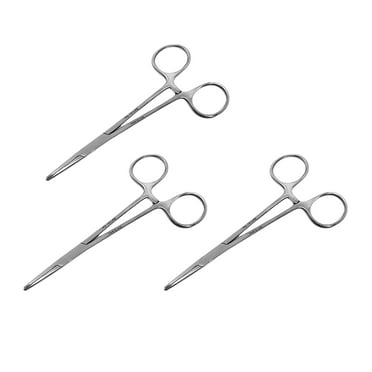 3PC Premium Mosquito Clamping Locking Forceps - (5 in. (12.7 cm), Straight Jaws)
