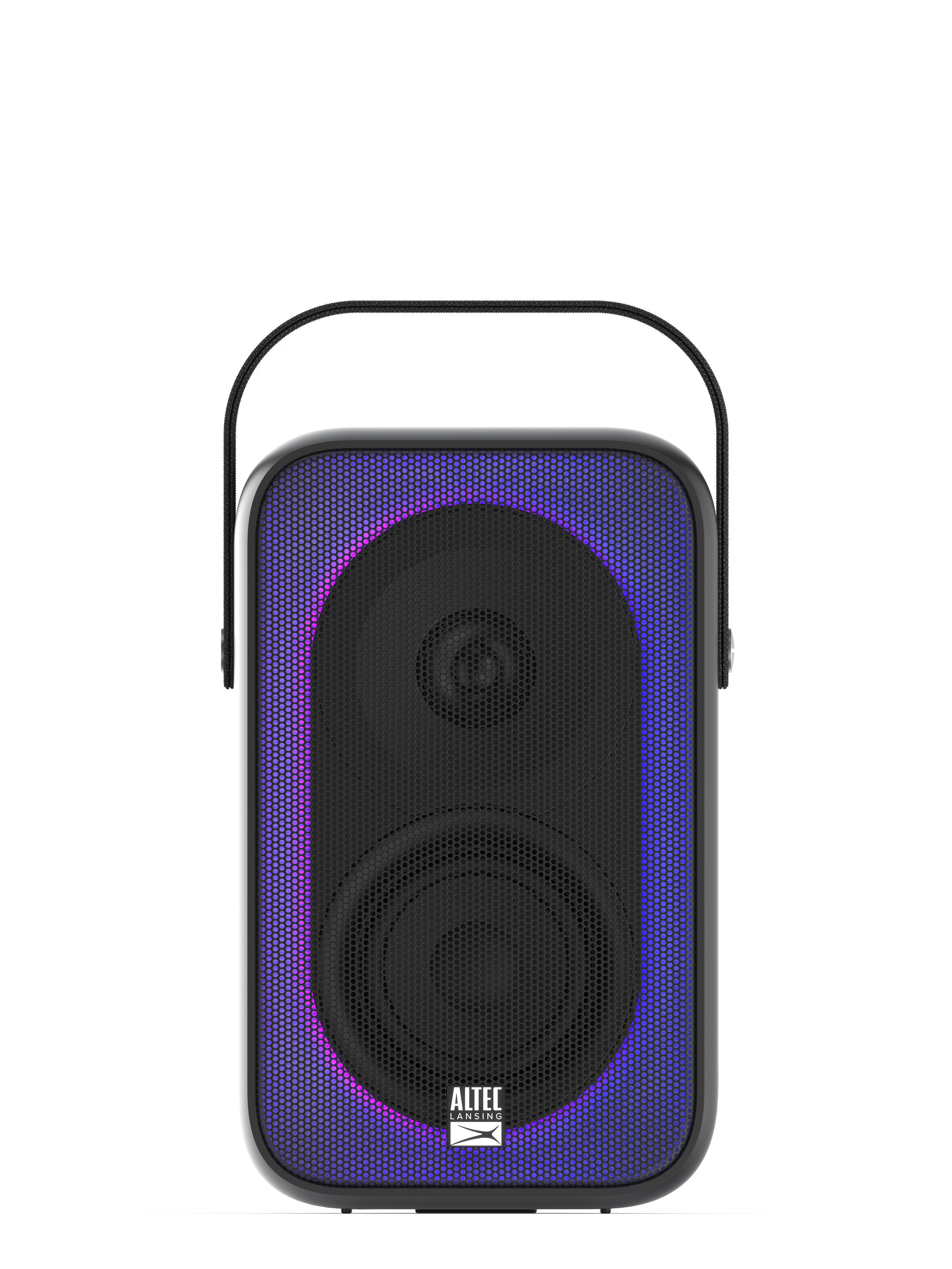 Altec Lansing Shockwave Portable Bluetooth Wireless Party Speaker with LED Lights, Black, IMT7000-BLK