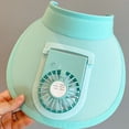thumbnail image 4 of Sombrero de verano para niños con ventilador, gorra con visera ancha recargable por USB para viajes, playa, azul YUNYI BRAND Deportes, 4 of 5
