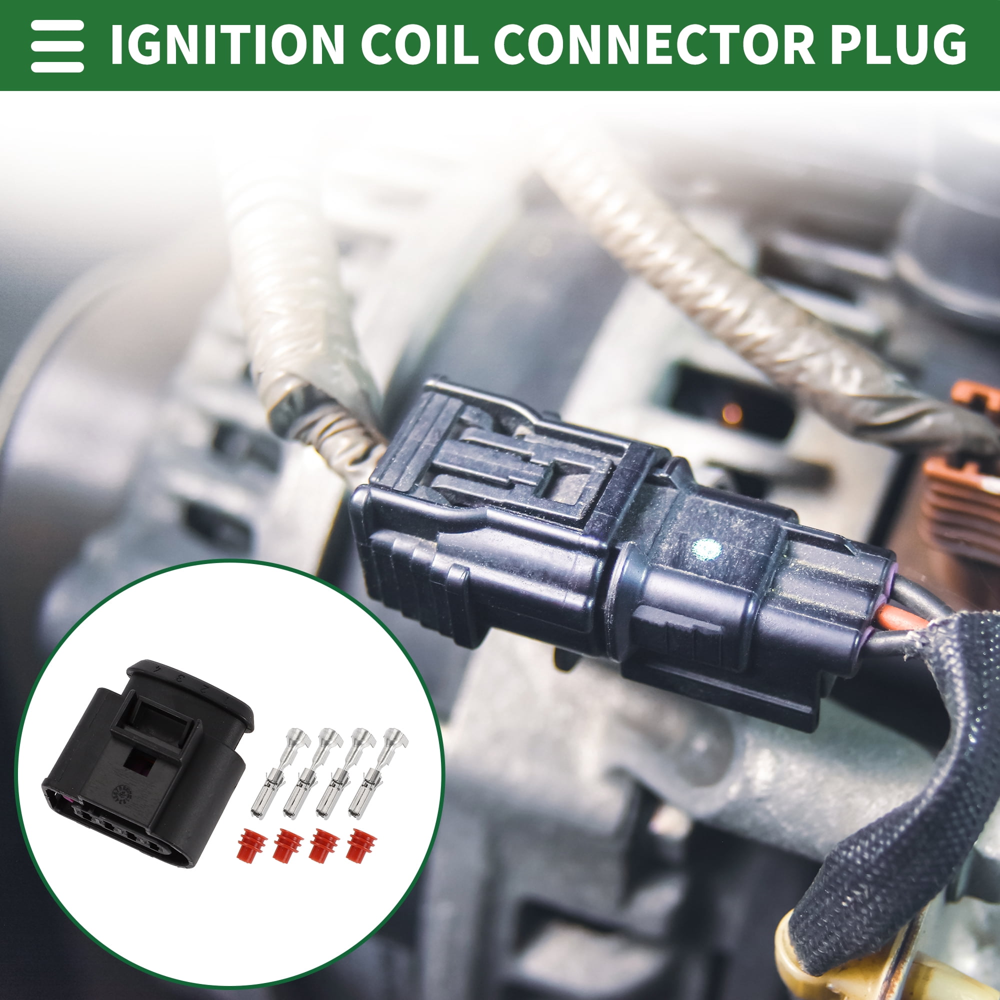 Unique Bargains Ignition Coil Connector Plug for VW Golf Passat Jetta Black Waterproof