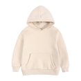 thumbnail image 3 of Cute Sweatshirts for Juniors Girls Fuzzy Hoodies Sweatshirt Casual Fleece Long Sleeve Plain Pullover Tops Fall Fashion Sweater With Pockets 4-13 Years, 3 of 6