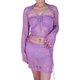 thumbnail image 5 of Suéteres De Punto Bra Top Cardigan Mini Falda Señoras Estilo Y2k Traje con Cordones Kuymtek  Púrpura T M para Mujer, 5 of 9
