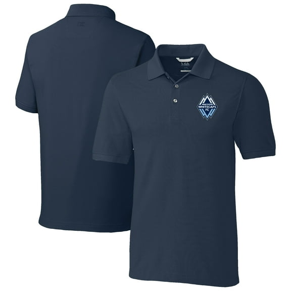 Men's Cutter & Buck  Navy Vancouver Whitecaps FC Advantage Eco Tri-Blend Pique Polo