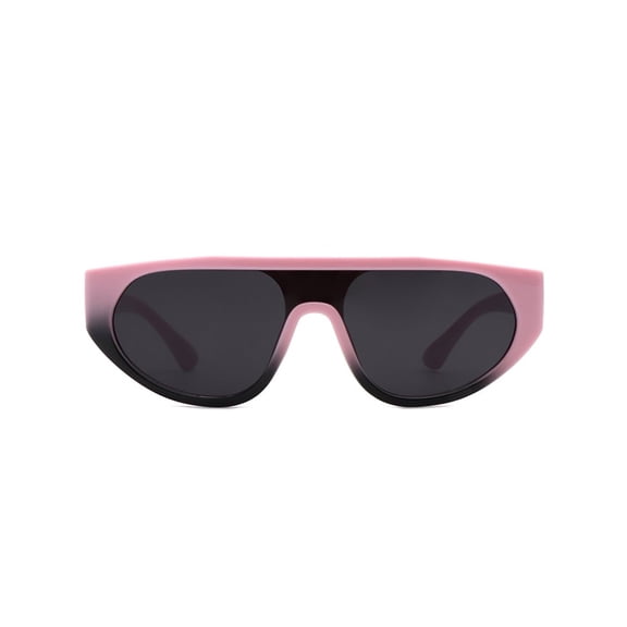 Black-Pink Narrow Frame Sunglasses - Dark Lens UV Protection Cute Casual Eyewear