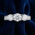 thumbnail image 4 of Pompeii 2ct Vintage Three Stone Round Diamond Engagement Ring 14K White Gold (H/SI2), 4 of 5