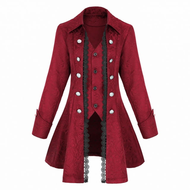 Chaqueta estilo pirata Steampunk Costume Rainday para mujer, estilo gótico, talla S