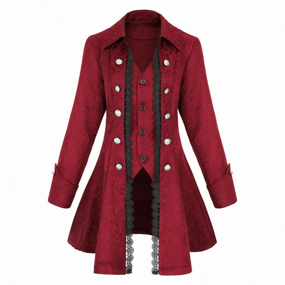 Chaqueta estilo pirata Steampunk Costume Rainday para mujer, estilo gótico, talla S