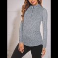 thumbnail image 4 of Sudadera Deportiva de Larga con Cremallera de 1/4 y Protección Solar UPF 50+ para Mujer, de Secado Rápido, para Hacer Ejercicio y Senderismo. Gris S, 4 of 8