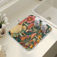thumbnail image 4 of Yayeee Dish Drying Mat for Kitchen Counter 18" x 24" Microfiber Super Absorbent Coffee Decorative Pad, Floral Mushroom, 4 of 9