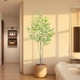 thumbnail image 3 of Artificial Ficus Tree 5FT Potted Fake Ficus Silk Plant with Lifelike Green Leaves, Tall Faux Indoor Tree for Living Room, Bedroom, Office, Balcony, Garden Decoration, 3 of 8