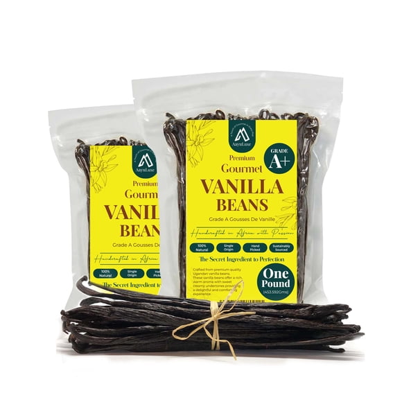 2 Pound Bulk Whole Vanilla Beans Grade A+ | 5-8 inches, Aayuluxe Natural Vanilla Pods, NON GMO, Perfect for Making Extract, Ice Cream & Baking