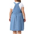 thumbnail image 4 of DARING DIVA Women's Plus Denim Overalls Jumper Jean Midi Dress 2X Light Blue, 4 of 6