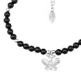 thumbnail image 2 of Charming Peace Butterfly Round Black Onyx Gemstone Sterling Silver Bracelet, 2 of 5