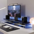 thumbnail image 2 of Monitor Stand - Acrylic Dual Monitor Riser . Acrylic Monitor stand with Storage Organizer for Computer Laptop Printer TV Oak, 2 of 8