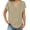 Beige, variant on Womens Spring Short Sleeve T Shirts Fashion Tees V-Neck Summer Solid Color Loose Fit Tops