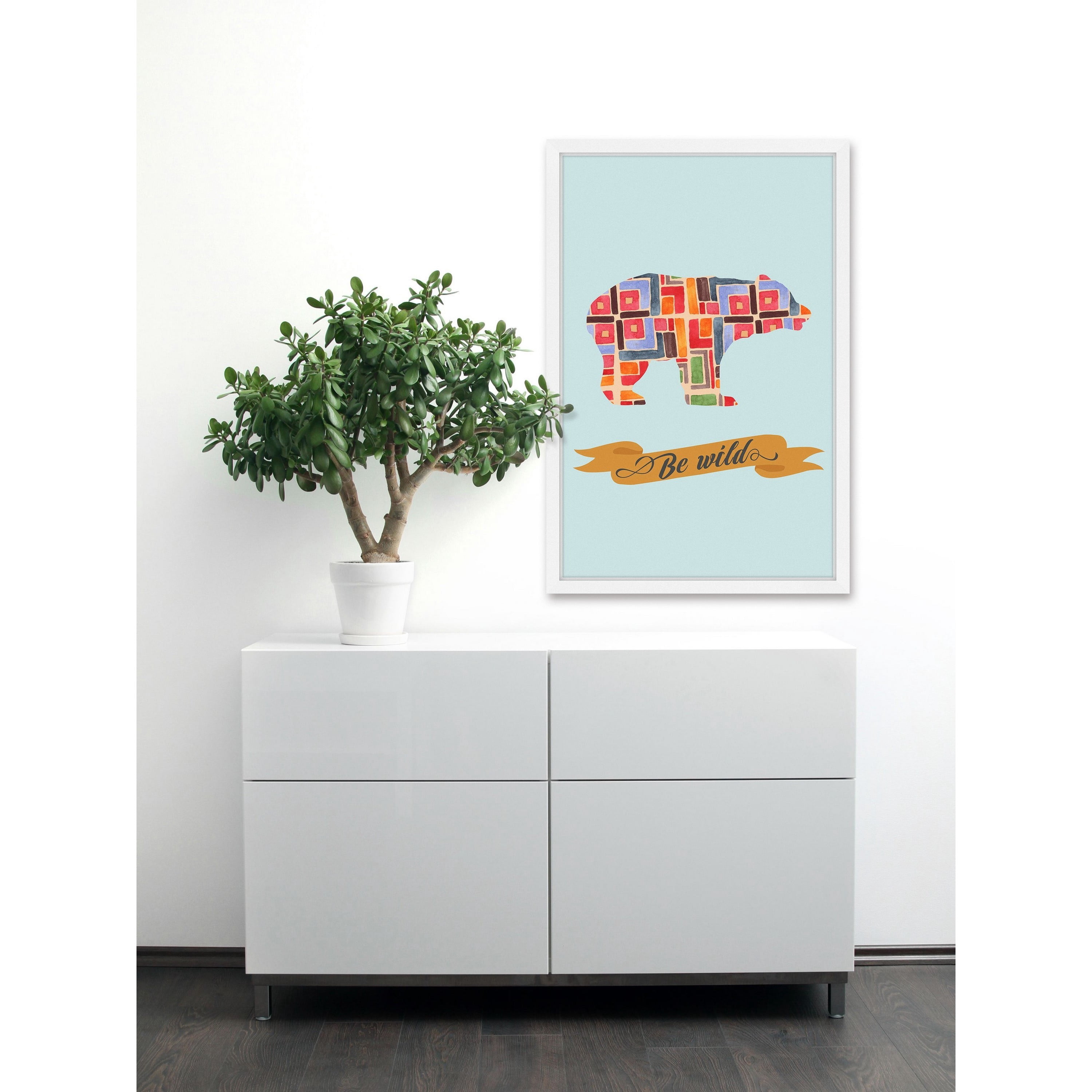 Marmont Hill "Be Wild Bear" Framed Painting Print