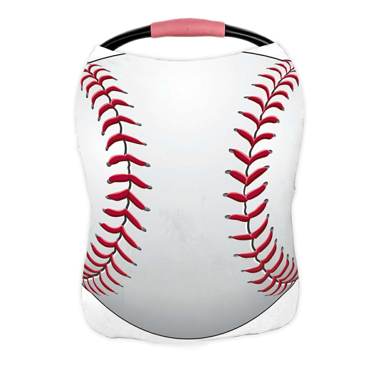 ECZJNT Baseball White Leather Red Stitches Nursing Cover Baby Breastfeeding Infant Feeding Cover Baby Car Seat Cover