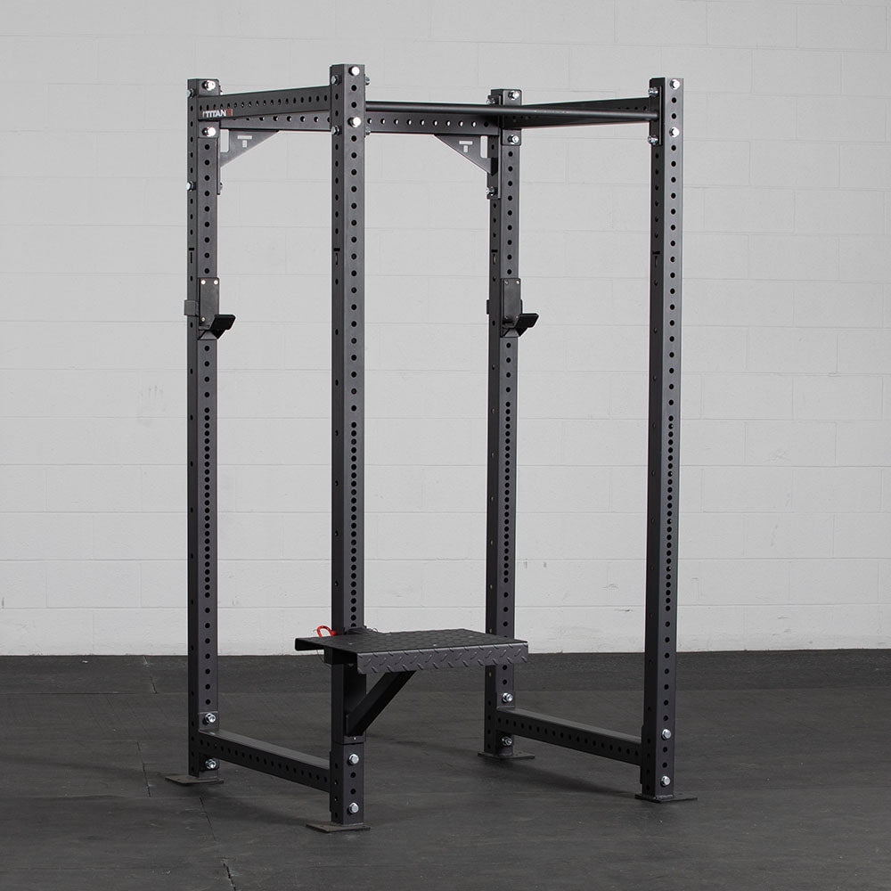 Titan Fitness X-3 Series Rack Mounted Step-Up Platform, 22" x 15" Diamond Plate Steel Step, Adjustable Power Rack Attachment for Step-Ups, Plyometrics & Strength Training, 550 LB Capacity