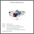 thumbnail image 5 of Gem Stone King 925 Silver and 10K Yellow Gold Ring Round Persian Blue Moissanite and Rhodolite Garnet Red (1.12 Cttw, Size 5), 5 of 5