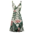 thumbnail image 3 of Sundresses for Women Casual Summer - Midi Swing Dress Women's Casual Spaghetti Strap Palm Tree Print V Neck A-Line Dress Summer Casual Sundress, 3 of 5