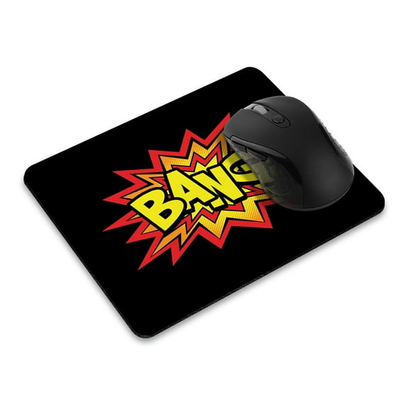 WIRESTER 8.66x7.08 in Rectangle Mouse Pad with Non-Slip Rubber Base for Computers, Laptop, Office & Home - Bang