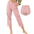 thumbnail image 1 of WILLBEST Pantalones Casuales de Mujer con Cintura Elástica y Bolsillos, Pantalones Casuales de Lino Cómodos para Uso Diario Chica, 1 of 6