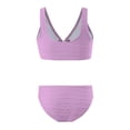 thumbnail image 6 of YEPGAR Girls Bikini Set 2 Piece Adjustable Straps V Neck Padded Bathing Suit Girls' Swimwear for 8-14 Years (Light Purple, 8-9 Years), 6 of 6