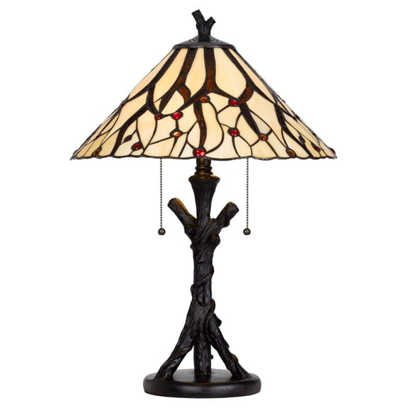 BO-3104TB-Cal Lighting-2 Light Table Lamp In Art Deco Style-24 Inches Tall and 16.5 Inches Wide