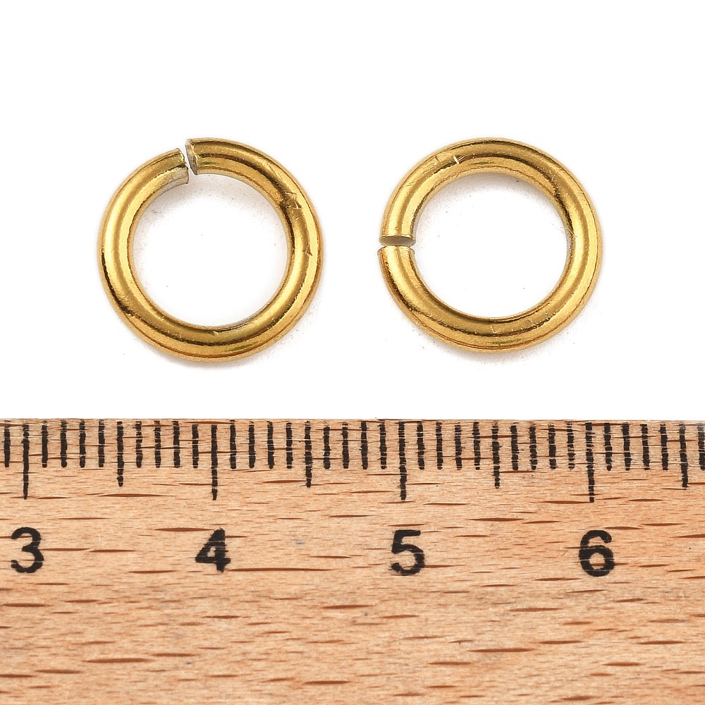 Ion Plating(IP) 304 Stainless Steel Open Jump Rings Real 18K golden Plated 12x2mm Inner Diameter: 8mm
