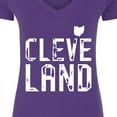 thumbnail image 4 of Inktastic Cleveland, Ohio Distressed Font Women's V-Neck T-Shirt, 4 of 5