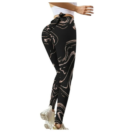 

Dadaria Leggings for Women High Waisted Tummy Control High Waist Printed Tight Fitness Yoga Pants Nude Hidden Yoga Pants Orange S Female