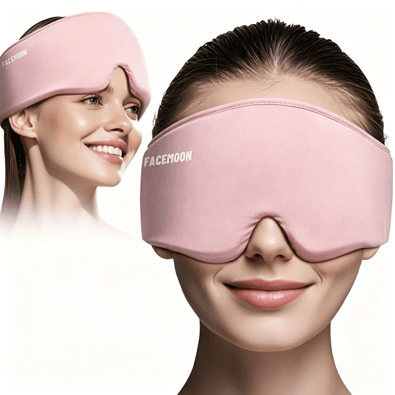 Migraine Cooling Sleep Mask: Cold Gel Eye Mask for Puffy Eyes, Headache & Surgery Recovery – Reusable Soft Ice Pack for Bedtime Relaxation, Tension Relief and Stress Care (PINK)