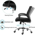 thumbnail image 5 of NiamVelo Mesh Office Chair Height Adjustable Ergonomic Computer Desk Chair Armrest Task Chair with Wheels for Adults, Black, 5 of 8