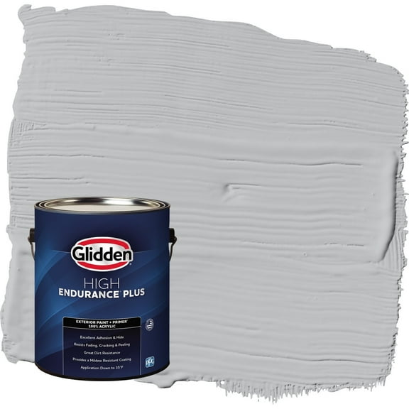 Glidden HEP Whirlwind / Gray Satin Exterior Paint with Primer, 1 Gallon