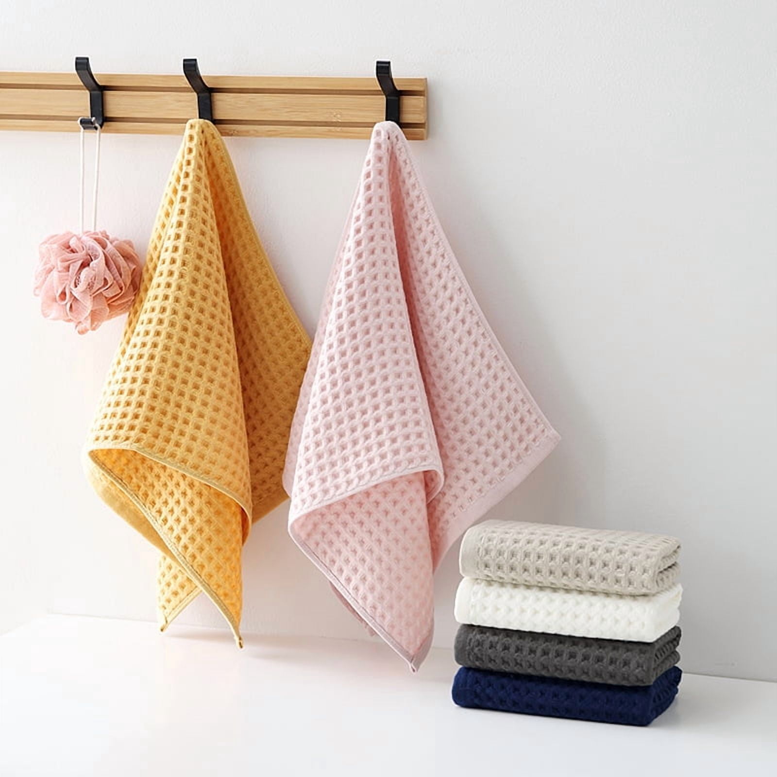Zhuge 6 Pack 34x73cm Microfiber Waffle Face Towels, Soft Absorbent Fast Drying Facial Towels, Grey