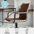 thumbnail image 5 of Martha Stewart Taytum Upholstered Office Chair in Saddle Brown/Oil Rubbed Bronze, 5 of 15