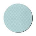 thumbnail image 1 of Botanical Mouse Pad for Computers, Simple Symmetric Illustration of Vertical Leaves on a Plain Background, Round Non-Slip Thick Rubber Modern Mousepad, 8" Round, Pale Teal and White, by Ambesonne, 1 of 2