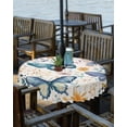 thumbnail image 2 of Fsddascl Blue Teal Butterfly Outdoor Tablecloth - 54 Inch Round Dining Table Cover, Colorful Spring Summer Butterfly Waterproof Outdoor Table Cloth with Umbrella Hole & Zipper for Picnic/Patio/Party, 2 of 7