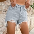 thumbnail image 4 of Wuphunn Shorts for Women Ripped Jeans Womens Baggy Shorts Women Shorts for Women Trendy Summer Shorts Casual Shorts for Women Boho Pants for Women Comfy Shorts for Women Light Blue XXXL, 4 of 7